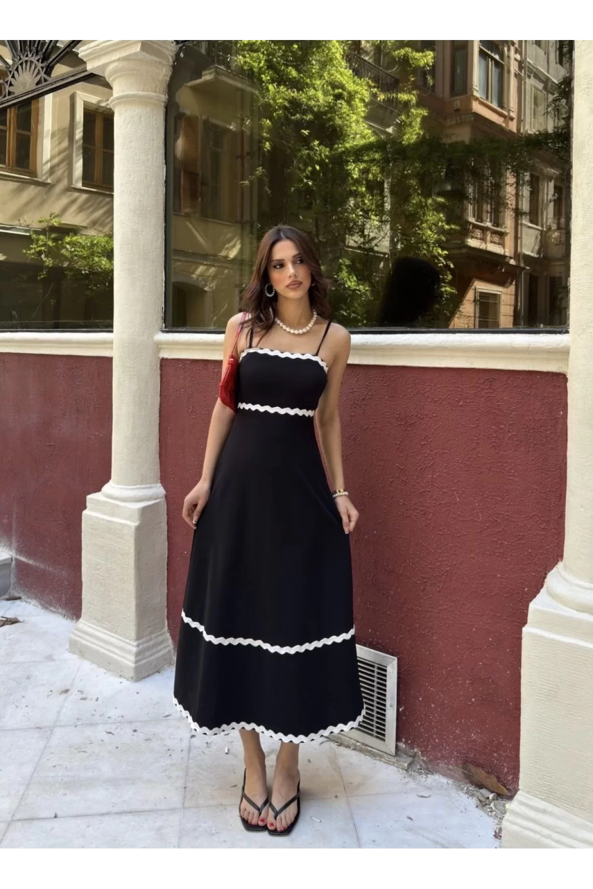 Modern Series - Askılı Uzun Elbise