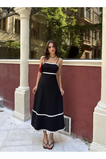 Modern Series - Askılı Uzun Elbise