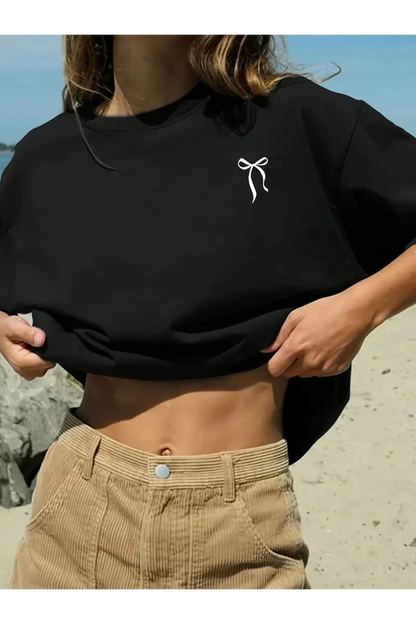 Muse Series - Fiyonk Desenli Oversize Tişört